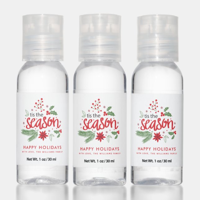 "Tis The Season" Holidays Personalized Hand Sanitizer (Set)