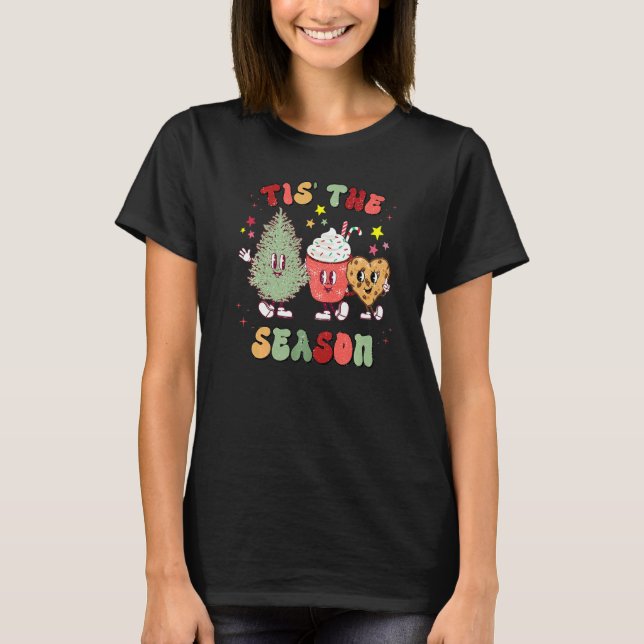 Tis' The Season Hot Cocoa With Christmas Tree Cook T-Shirt (Front)
