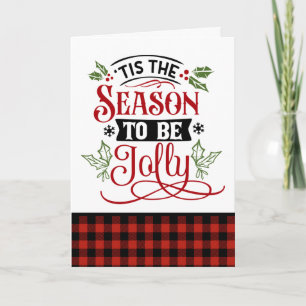 Tis the Season Jolly Buffalo Plaid Christmas Card