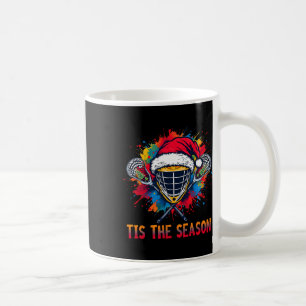 Tis The Season Lacrosse Mask Santa Hat Christmas S Coffee Mug