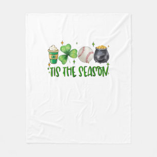 Tis The Season Latte Patricks Day Baseball Fleece Blanket