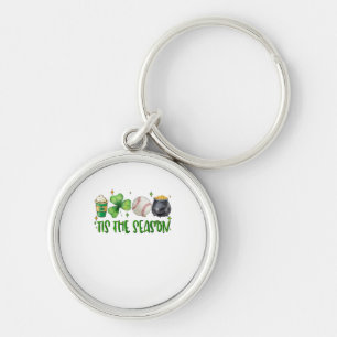 Tis The Season Latte Patricks Day Baseball Keychain