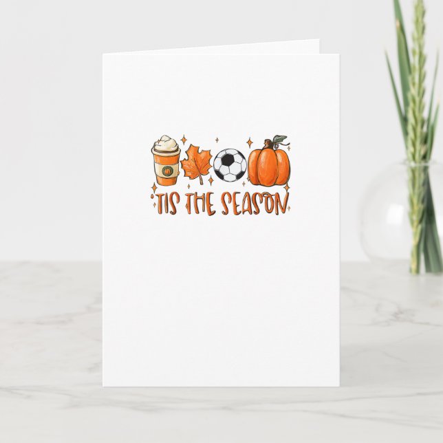 Tis The Season Leaf Latte Autumn Football Card (Front)
