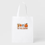 Tis The Season Leaf Latte Autumn Football Grocery Bag