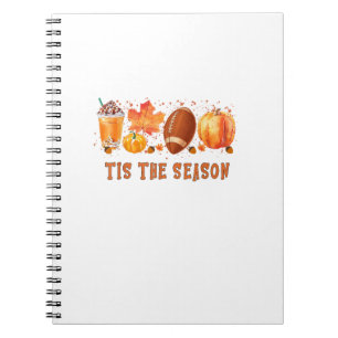 Tis The Season Leopard Football Halloween Fall Notebook
