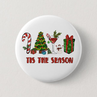 Tis The Season Merry Christmas Button