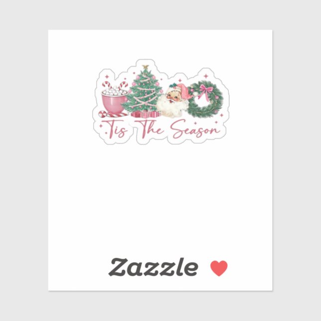 Tis The Season Merry Christmas Cute Xmas Coffee Ch Sticker (Sheet)