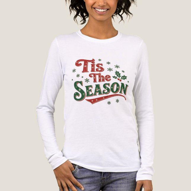Tis the season minimal chic Santa christmas tee (Front)