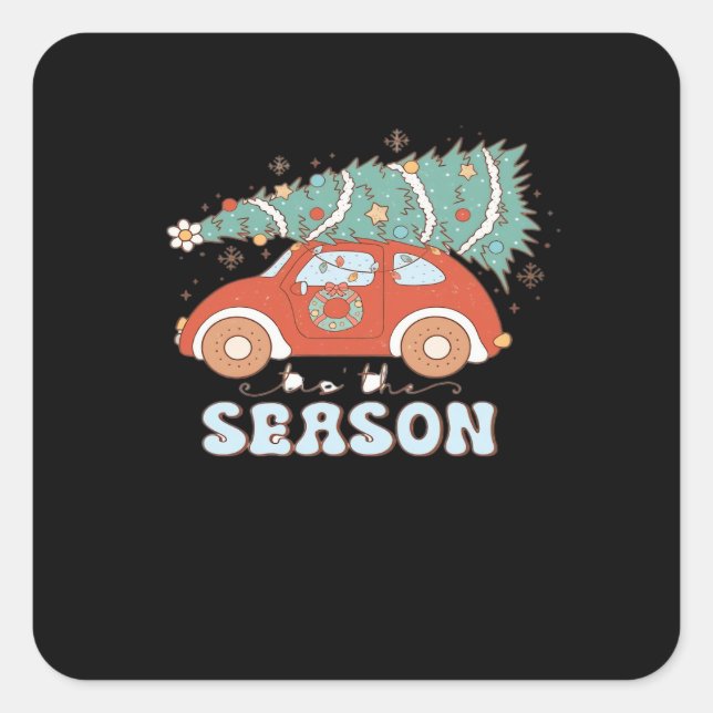 Tis The Season Minimal Clean Square Sticker (Front)