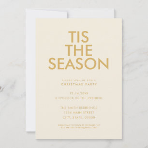 Tis The Season Modern Minimalist Christmas Party Invitation