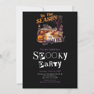 Tis the Season Modern Minimalist Halloween Party Invitation