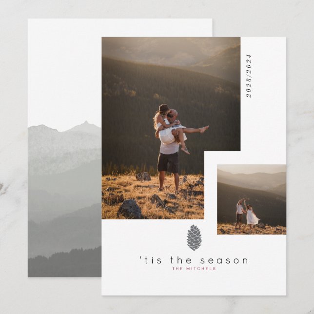 Tis the Season | Modern Multi Photo Holiday Card (Front/Back)