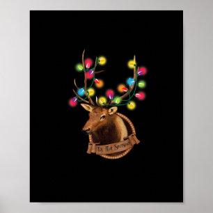 Tis The Season Mounted Reindeer With Christmas Lig Poster