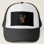 Tis The Season Mounted Reindeer With Christmas Lig Trucker Hat