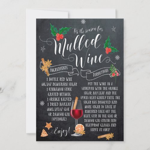 Tis the Season mulled wine christmas holiday card