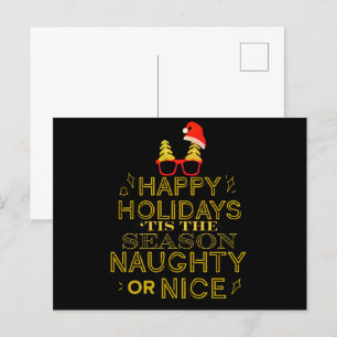 Tis The Season Naughty or Nice Christmas Postcard