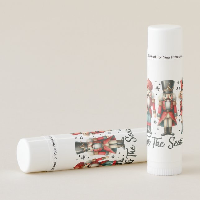 Tis the Season nutcracker Christmas Lip Balm (Front)