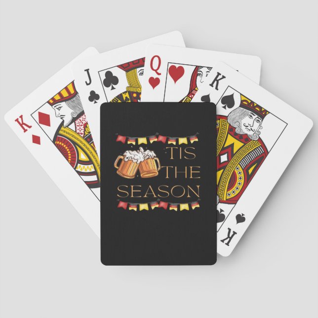 Tis The Season Oktoberfest Fun Beer Festival Fall  Poker Cards (Back)