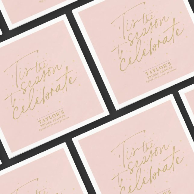 Tis the Season Pale Pink Winter Bridal Shower  Napkins (Creator Uploaded)