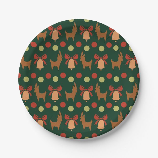 Tis the Season Pattern Paper Plates (Front)