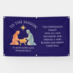TIS THE SEASON Personalized Home Decor Christmas Banner