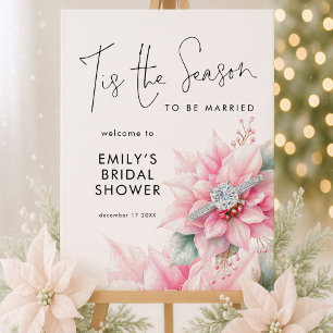 Tis the season Poinsettia Welcome Bridal Shower Foam Board