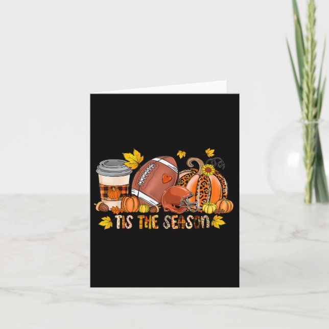 Tis The Season Pumpkin American Football Thanksgiv Card (Front)