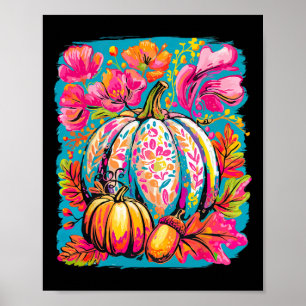 Tis The Season Pumpkin Autumn Fall Y'all Leaves Th Poster