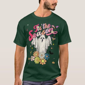 Tis the Season Pumpkin Boo 60s 70s Hippie Hallowee T-Shirt