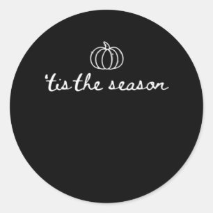 Tis The Season Pumpkin Fall Thanksgiving Classic Round Sticker