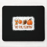 Tis The Season Pumpkin Leaf Latte Fall Footbyll Bl Mouse Pad