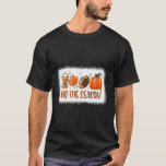 Tis The Season Pumpkin Leaf Latte Fall Footbyll Bl T-Shirt
