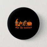 Tis The Season Pumpkin Leaf Latte Fall Thanksgivin Button