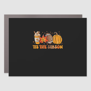 Tis The Season Pumpkin Leaf Latte Fall Thanksgivin Car Magnet