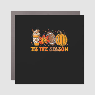 Tis The Season Pumpkin Leaf Latte Fall Thanksgivin Car Magnet
