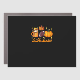 Tis The Season Pumpkin Leaf Latte Fall Thanksgivin Car Magnet