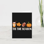 Tis The Season Pumpkin Leaf Latte Fall Thanksgivin Card