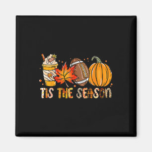 Tis The Season Pumpkin Leaf Latte Fall Thanksgivin Magnet