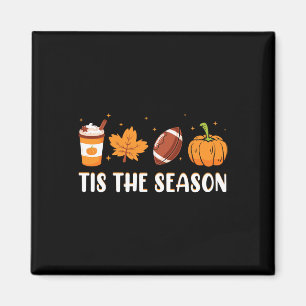 Tis The Season Pumpkin Leaf Latte Fall Thanksgivin Magnet