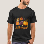Tis The Season Pumpkin Leaf Latte Fall Thanksgivin T-Shirt