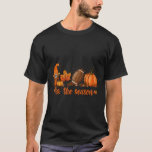 Tis The Season Pumpkin Leaf Latte Fall Thanksgivin T-Shirt