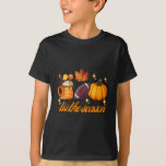 Tis The Season Pumpkin Leaf Latte Fall Thanksgivin T-Shirt