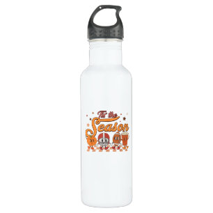Tis The Season Pumpkin Leaf Latte Football Creativ Stainless Steel Water Bottle