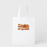 Tis The Season Pumpkin Leaf Thanksgiving Football  Grocery Bag