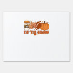 Tis The Season Pumpkin Leaf Thanksgiving Football  Sign