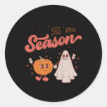 Tis The Season Pumpkin Spice Fall Autumn Boo Hallo Classic Round Sticker