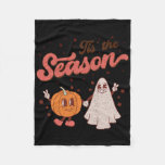 Tis The Season Pumpkin Spice Fall Autumn Boo Hallo Fleece Blanket