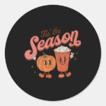 Tis The Season Pumpkin Spice Fall Autumn Halloween Classic Round Sticker