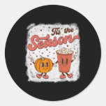 Tis The Season Pumpkin Spice Fall Autumn Halloween Classic Round Sticker