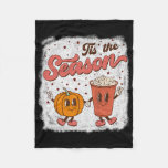 Tis The Season Pumpkin Spice Fall Autumn Halloween Fleece Blanket